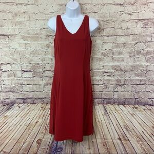 Gap Red V Neck Sleeveless Sheath Dress